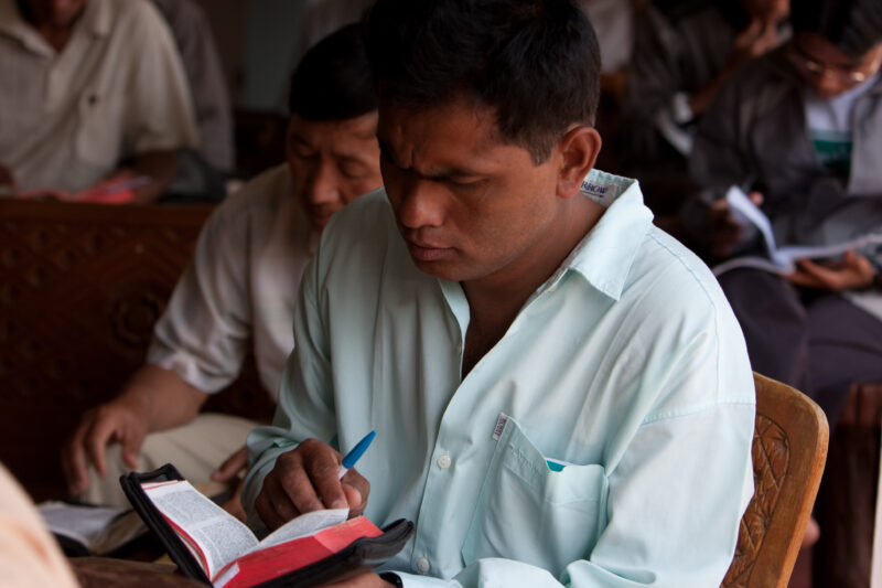 Bible Study in Burma — Stock image of a Chirstian Studying Bible in Myanmar — Christian, Myanmar, Burma, Bible, Bible Study