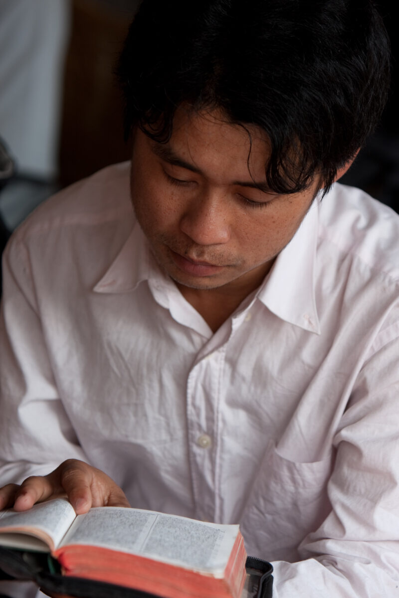 Bible Study — People of Burma study the Bible at a Adventist program — Burma, Myanmar, Faces, People, Burmese