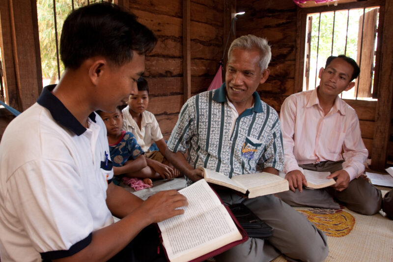 Bible Study in Cambodia — Seventh-day Adventist Christians in the Buddhist country of Cambodia, worship God in their simple church — Cambodia, People, Christ...