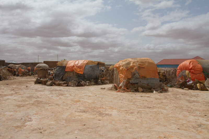 Fleeing Drought in Somalia — People give up thier pastoral life after all of their animals die due to drought in Somalia and go to live in makeshift shelters...