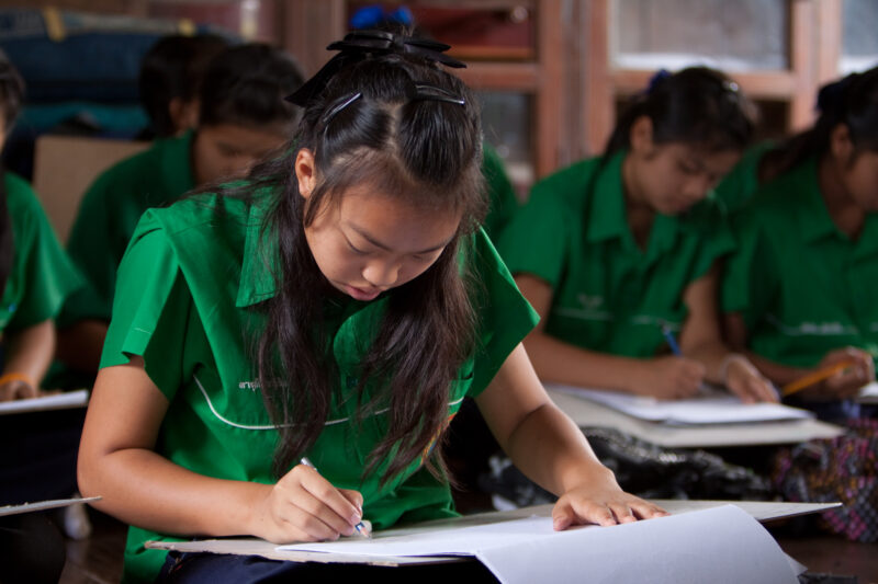 Girls at School in Thailand — Young girls getting an education in Thailand, with the help of scholarships from ADRA — Thailand, School, education, learning, ...