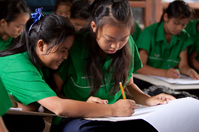 Girls at School in Thailand — Young girls getting an education in Thailand, with the help of scholarships from ADRA — Thailand, School, education, learning, ...