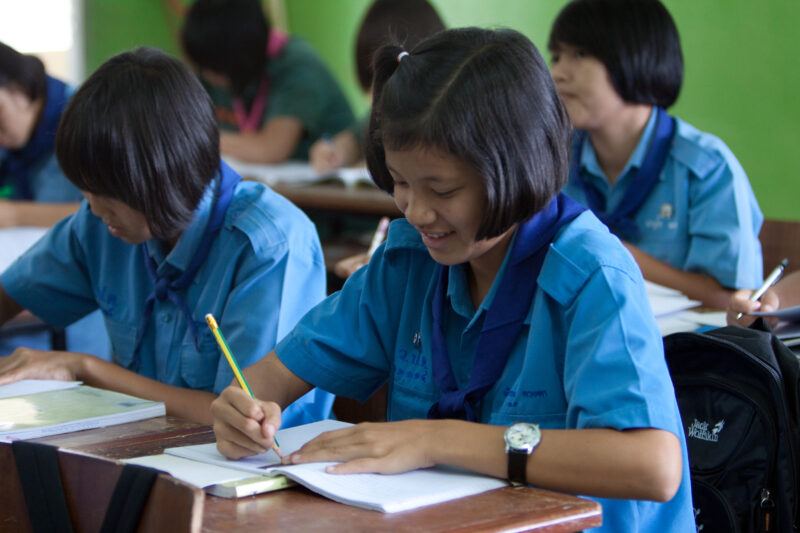 Girls in School in Thailand — Young girls getting an education in Thailand, with the help of scholarships from ADRA — Thailand, School, education, learning, ...