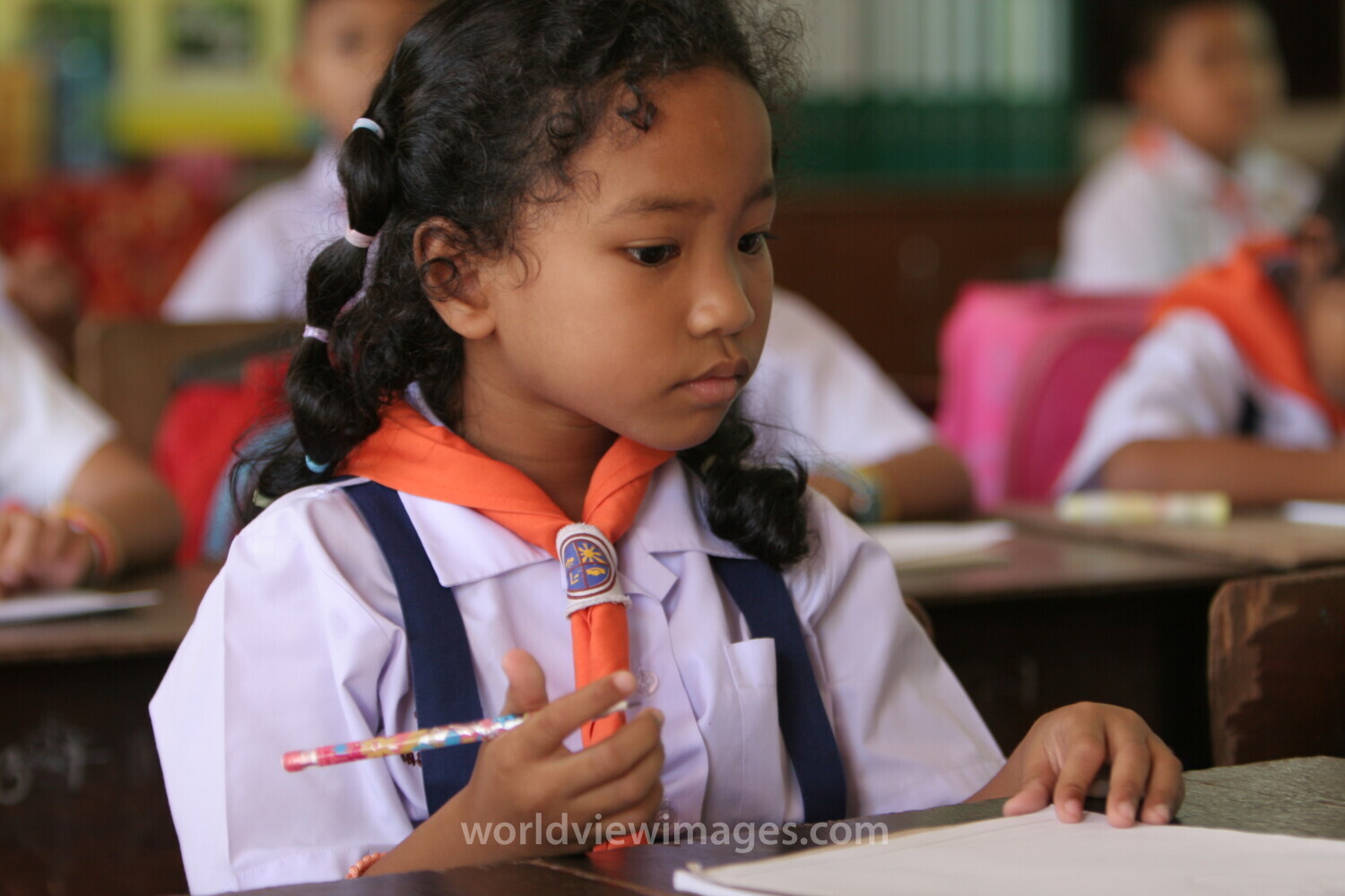 Girl in School in Thailand