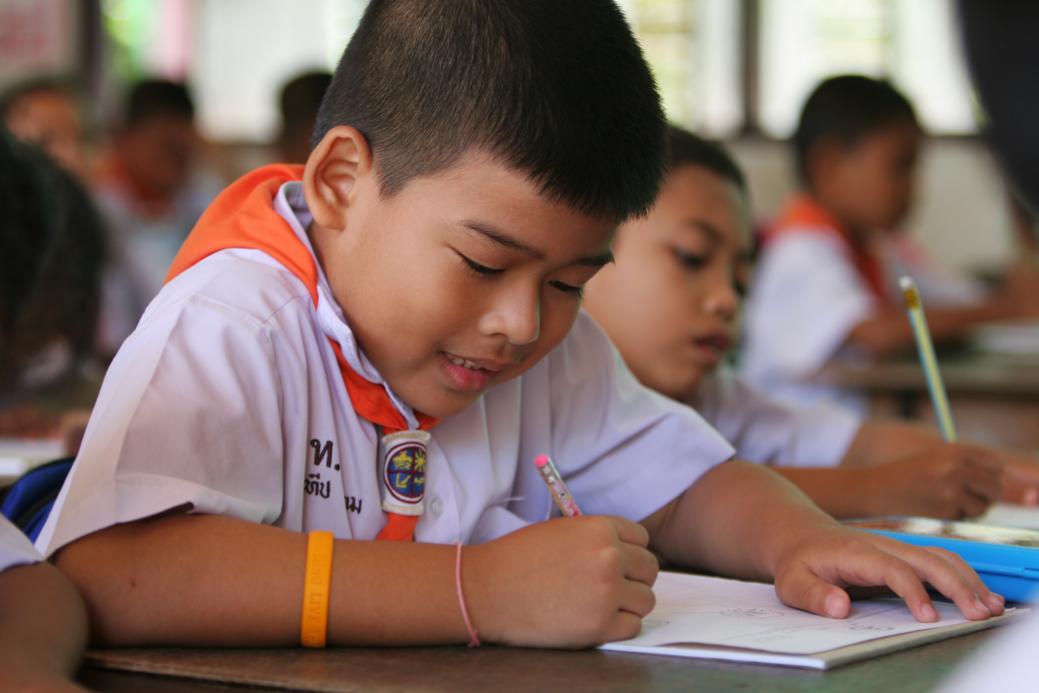 Boy in School in Thailand