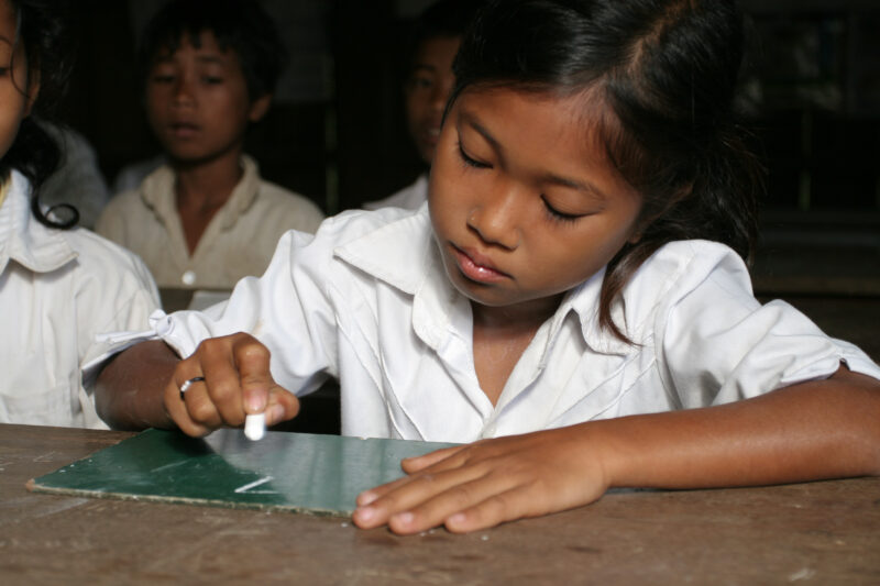 Students in Cambodia at School — Young students, now attending school in Rural Cambodia, thanks to an ADRA "reflect" program that has taught parents the valu...