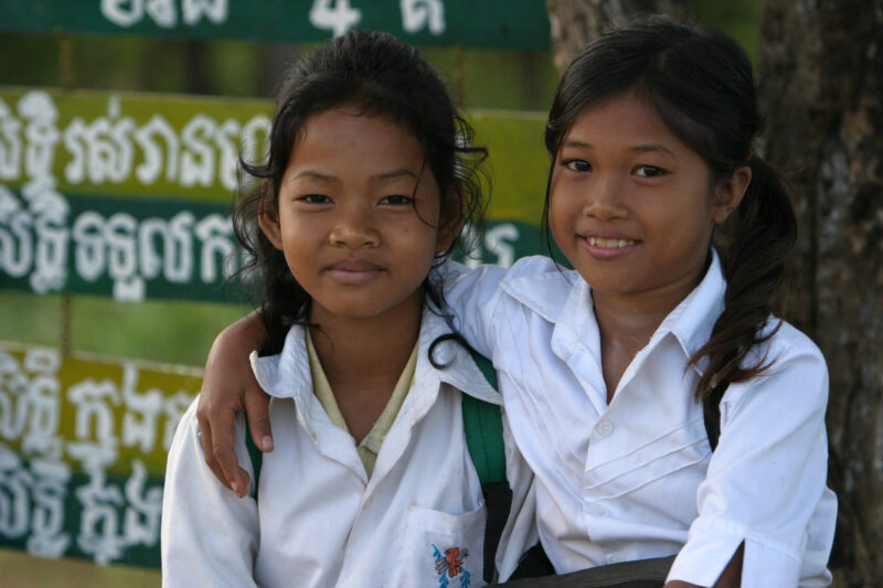 Students in Cambodia at School — Young students, now attending school in Rural Cambodia, thanks to an ADRA "reflect" program that has taught parents the valu...