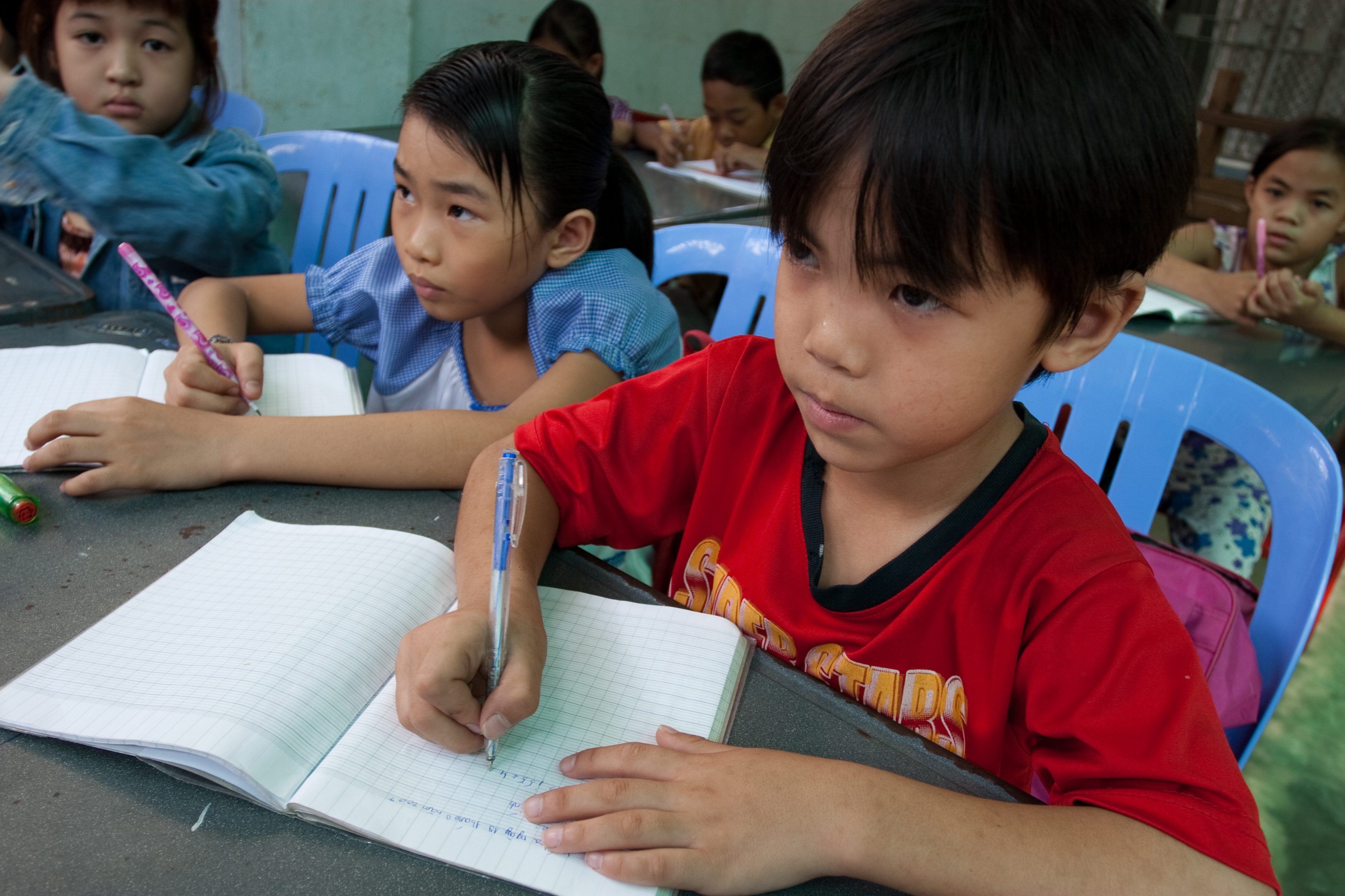 Refugee Students at School in Cambodia