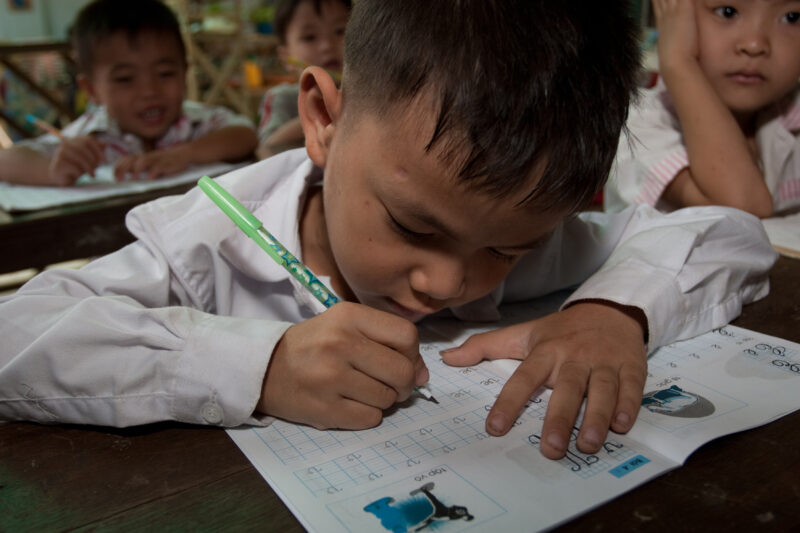 Refugee Students at School in Cambodia