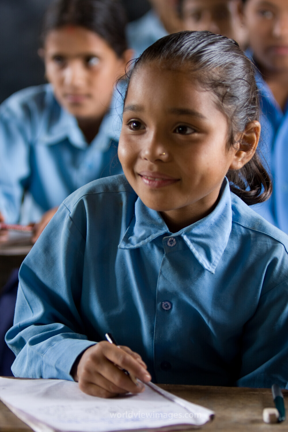 Girl in School in Nepal