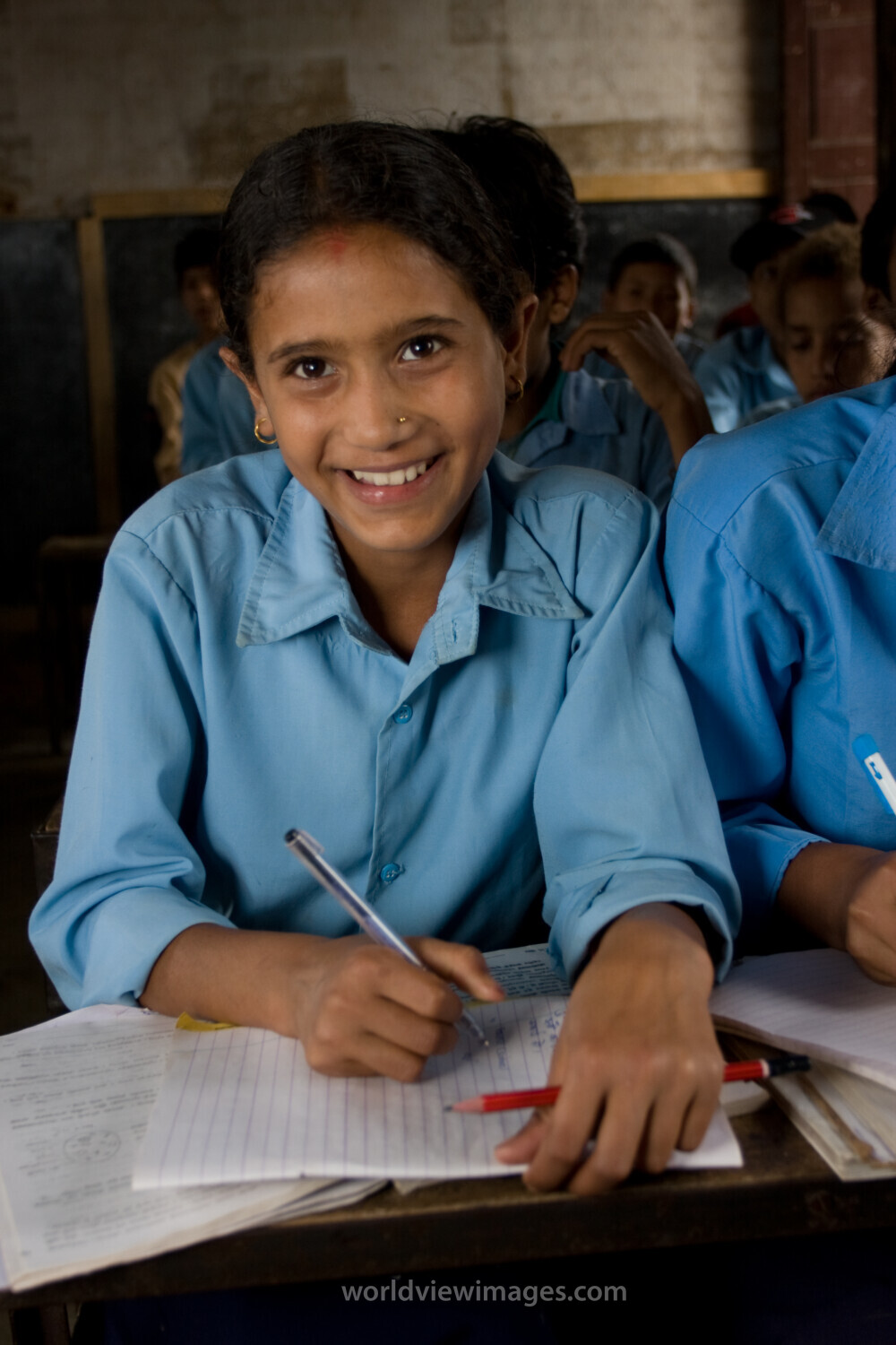 Girl in School in Nepal