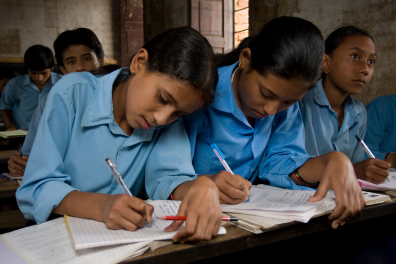 Classroom in Nepal — Children attend school in rural Nepal, thanks to a sponsorship program run by ADRA — Nepal, students, children, elementary, school