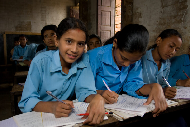 Classroom in Nepal — Children attend school in rural Nepal, thanks to a sponsorship program run by ADRA — Nepal, students, children, elementary, school