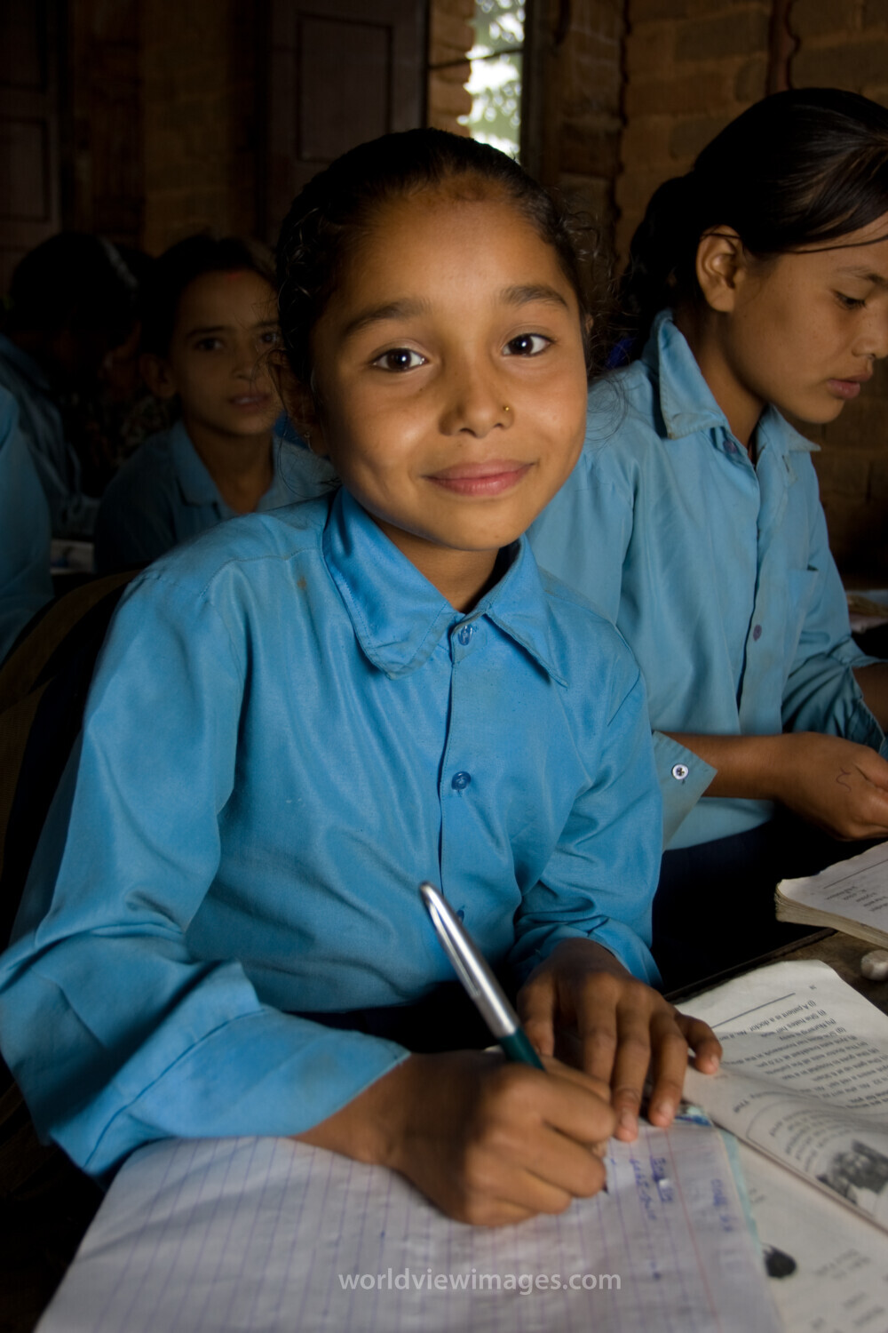 Girl in School in Nepal