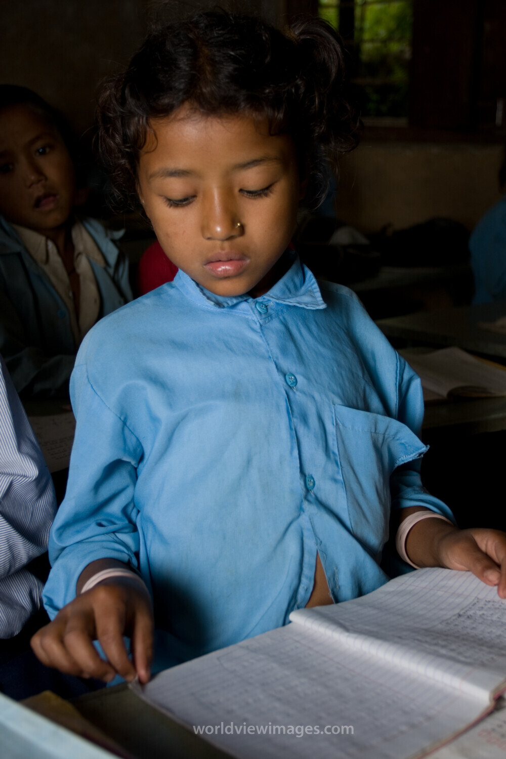 Girl in School in Nepal