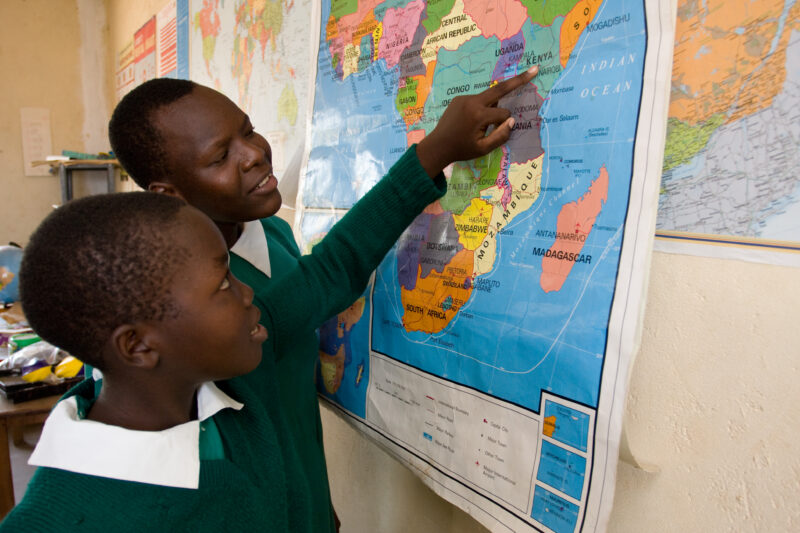 Girls in School in Kenya — Students in the Nyburi center for disabled children learn geography at their school. — ADRA, AID, Africa, Assistance, Development