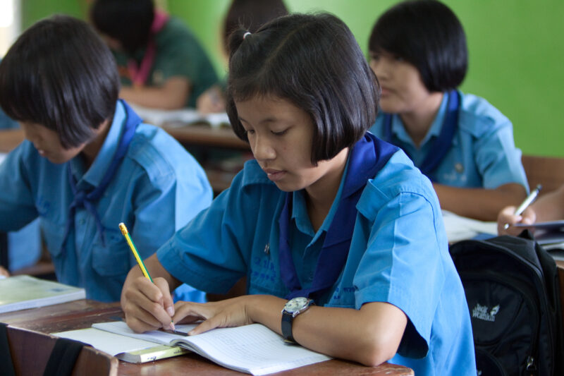 Girls in School in Thailand — Young girls getting an education in Thailand, with the help of scholarships from ADRA — Thailand, School, education, learning, ...