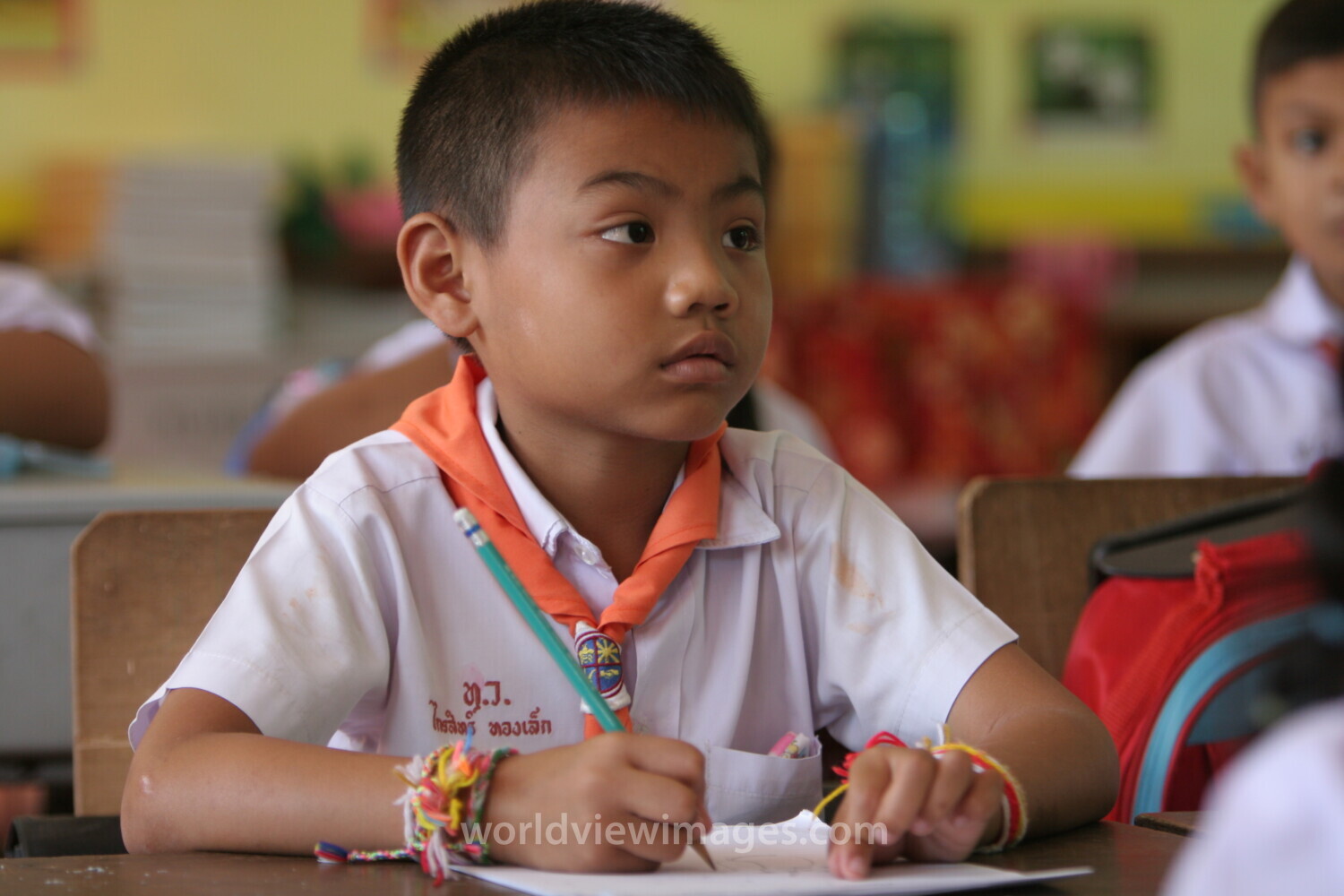 Boy in School in Thailand