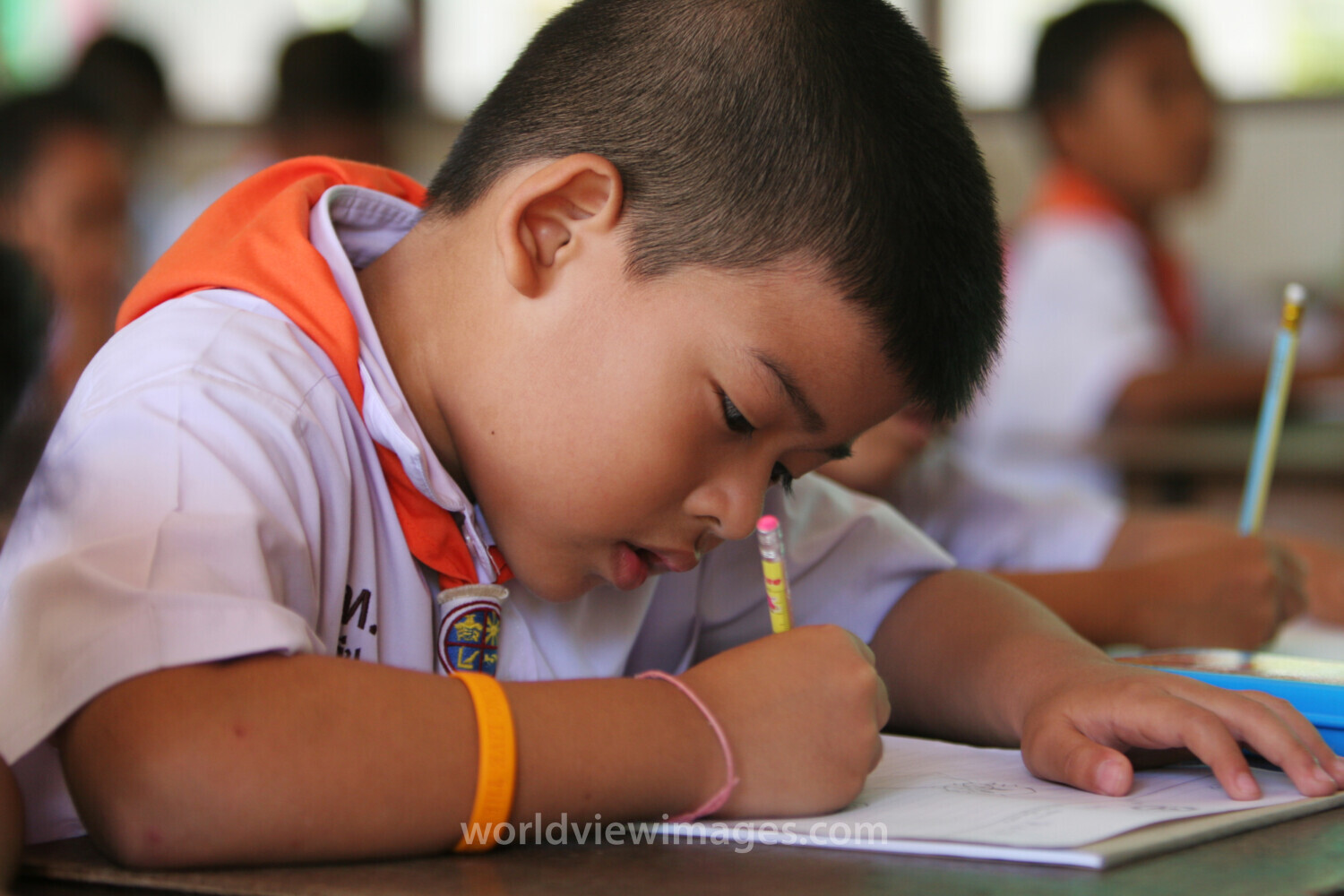 Boy in School in Thailand
