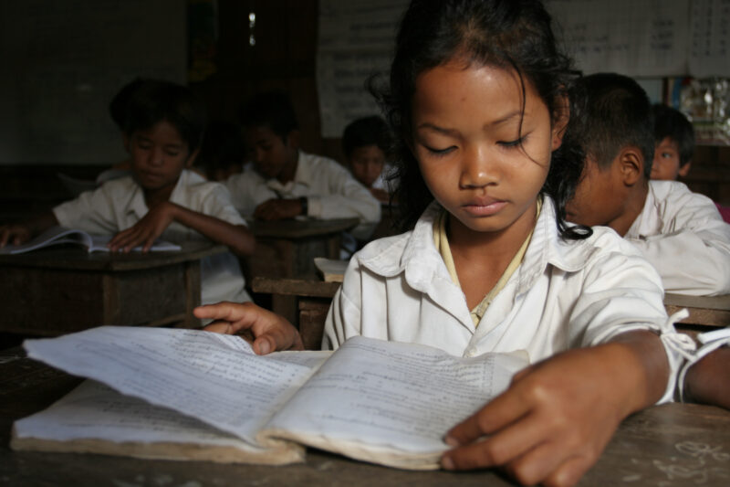 Students in Cambodia at School — Young students, now attending school in Rural Cambodia, thanks to an ADRA "reflect" program that has taught parents the valu...