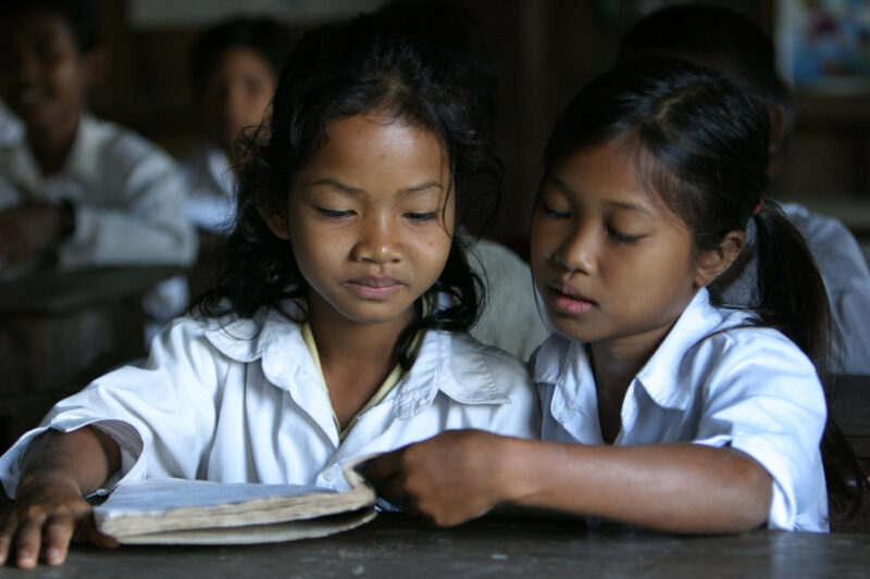 Students in Cambodia at School — Young students, now attending school in Rural Cambodia, thanks to an ADRA "reflect" program that has taught parents the valu...
