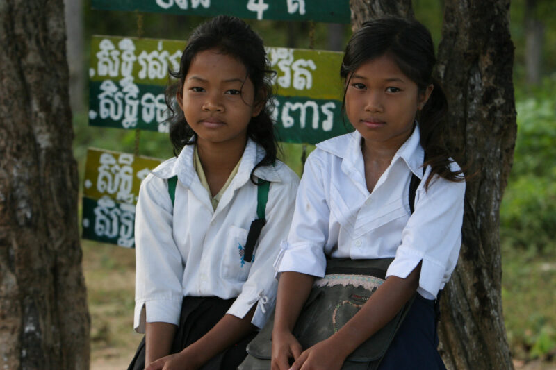 Students in Cambodia at School — Young students, now attending school in Rural Cambodia, thanks to an ADRA "reflect" program that has taught parents the valu...