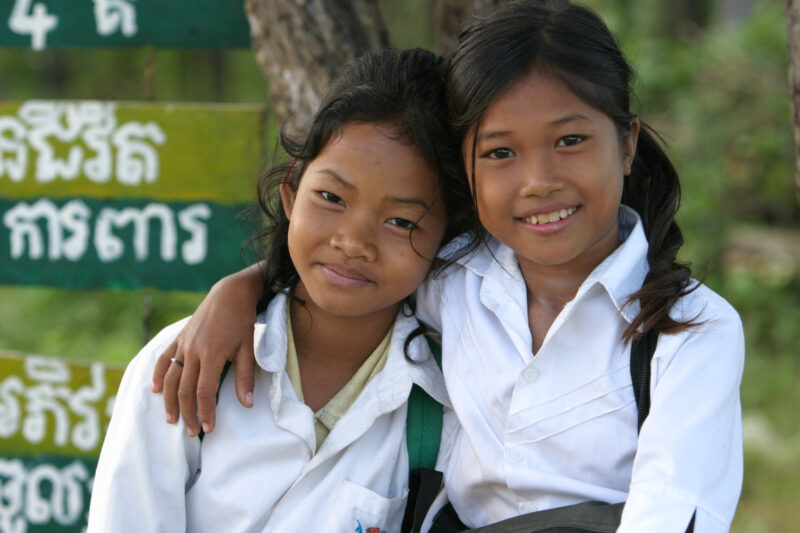 Students in Cambodia at School — Young students, now attending school in Rural Cambodia, thanks to an ADRA "reflect" program that has taught parents the valu...