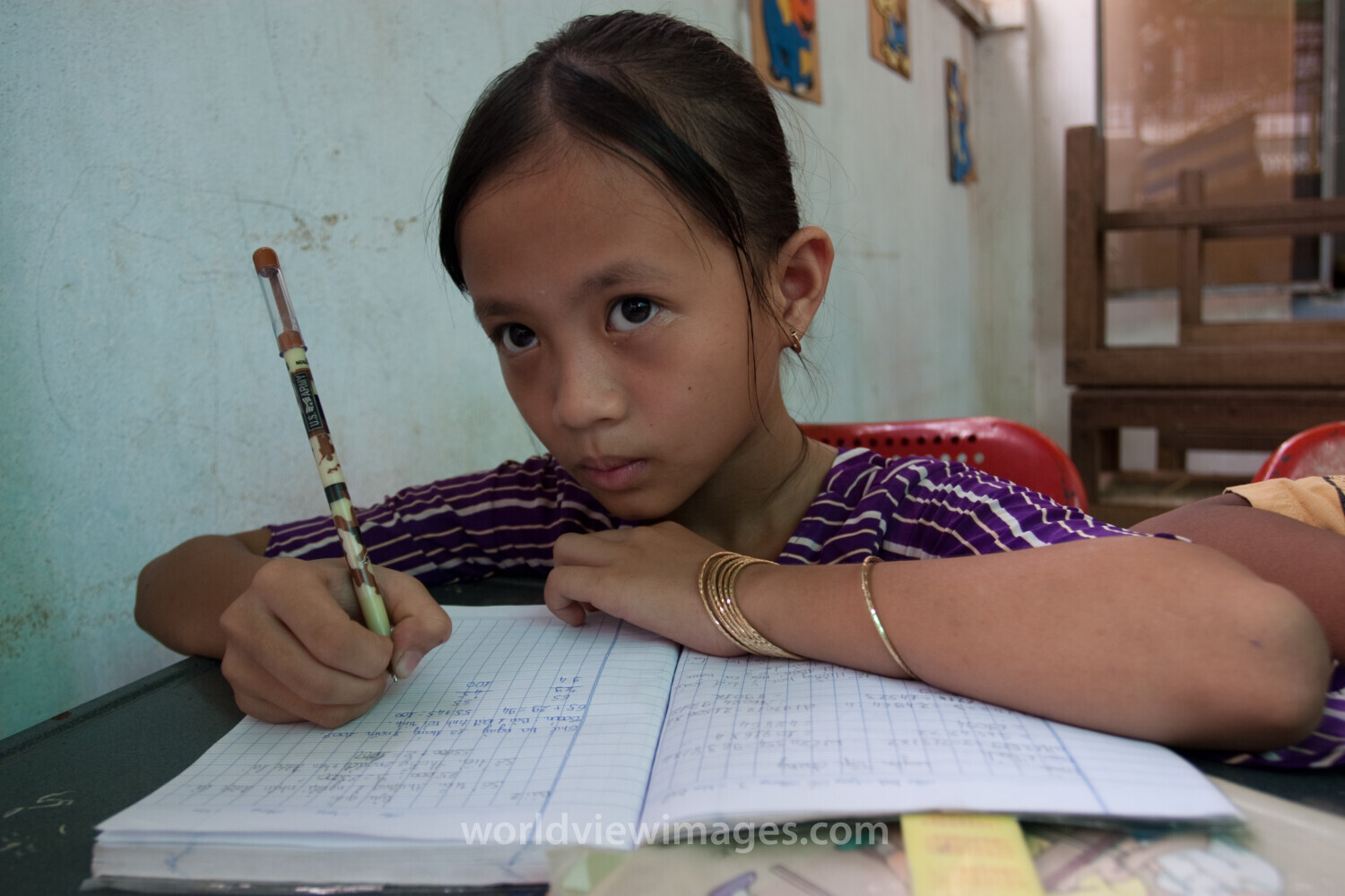 Refugee Students at School in Cambodia
