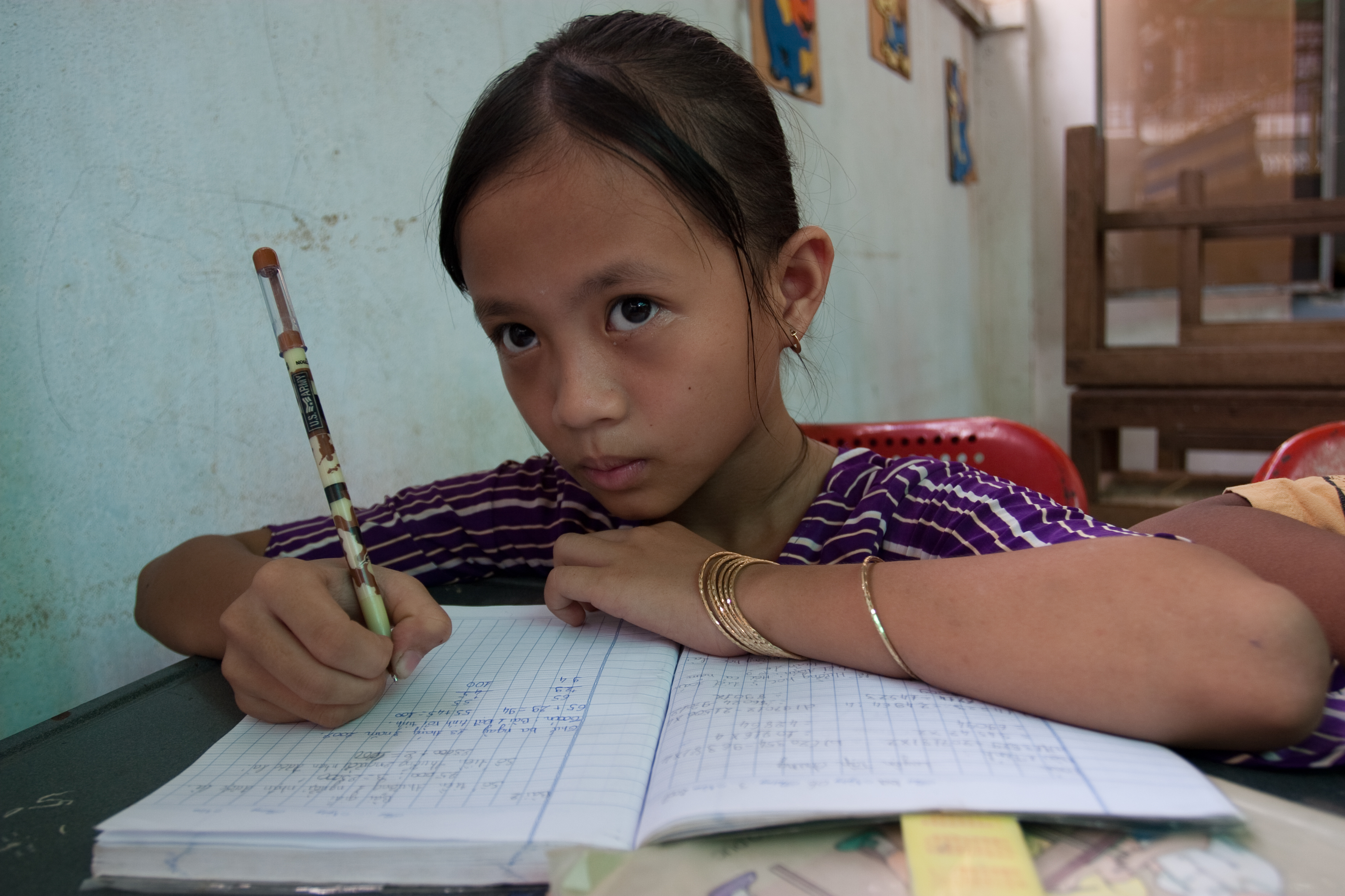 Refugee Students at School in Cambodia