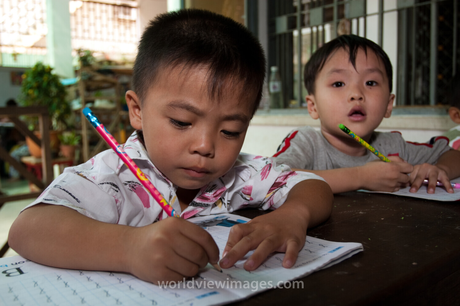 Refugee Students at School in Cambodia