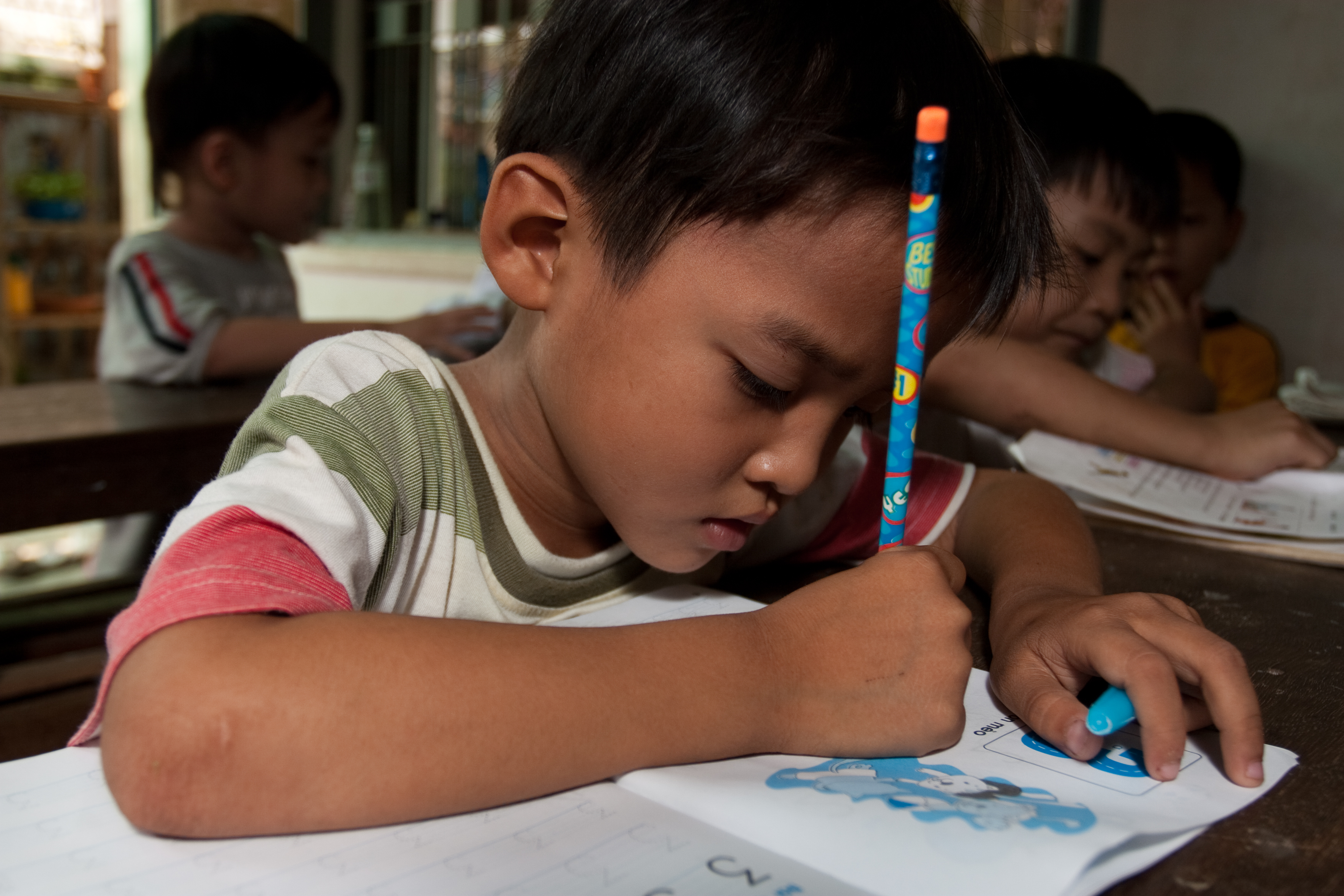 Refugee Students at School in Cambodia