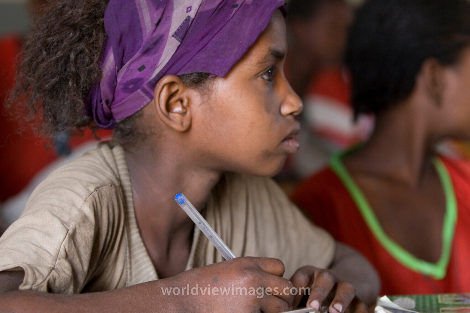 Girl in School in Ethiopia