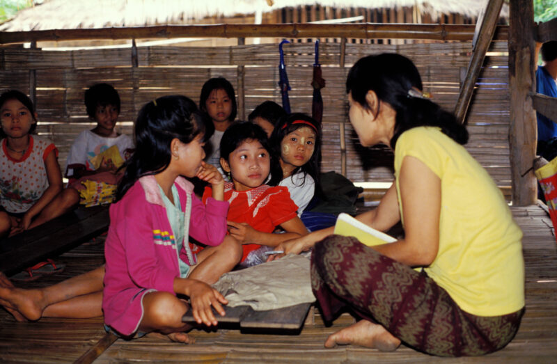 Karen Refugee School in Thailand — Students attend a bamboo school in a refugee camp for Karen, fleeing violence from Burmese military. — Thailand, Burma, My...