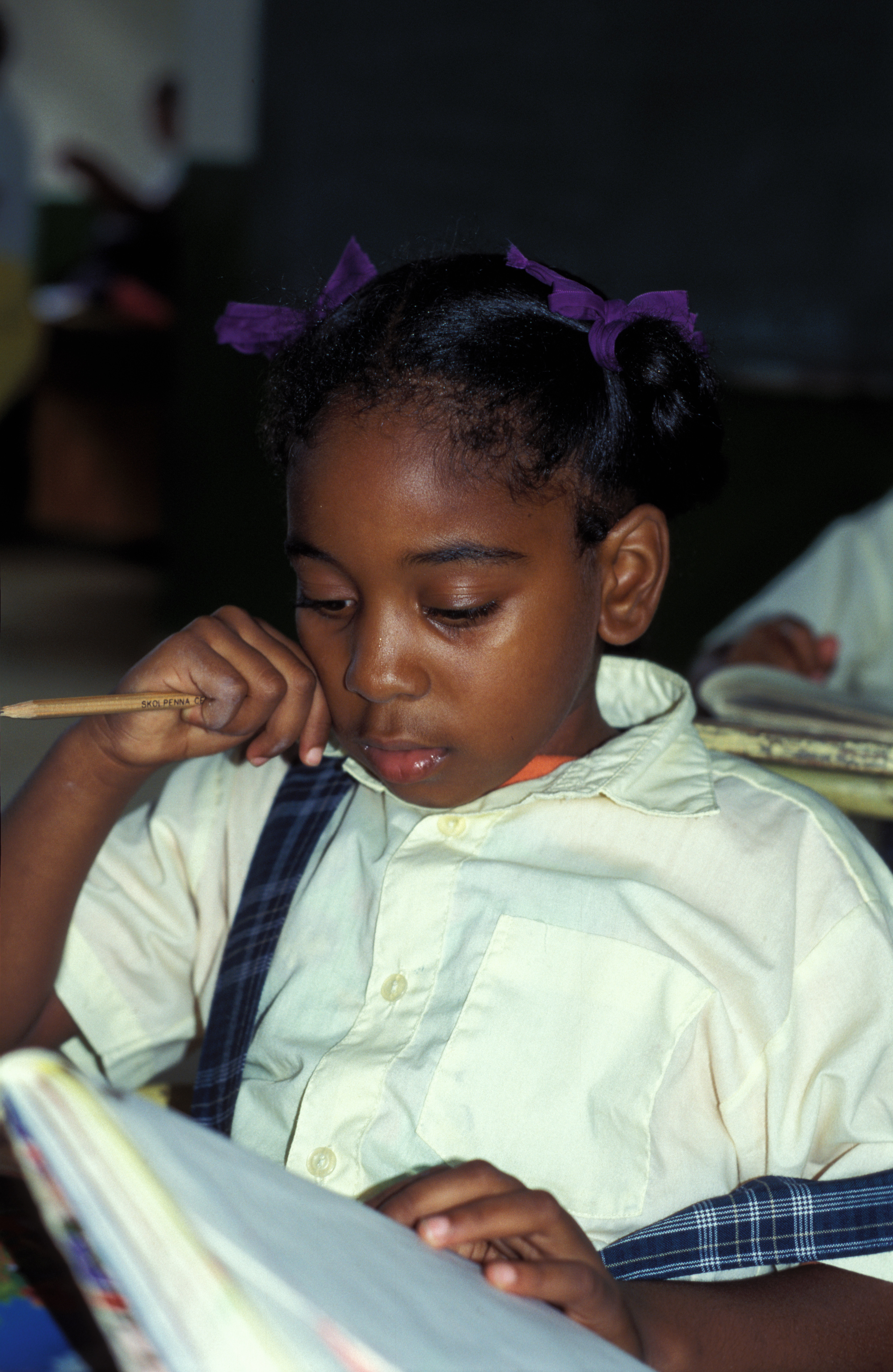 Girl in School in the Dominican Republic