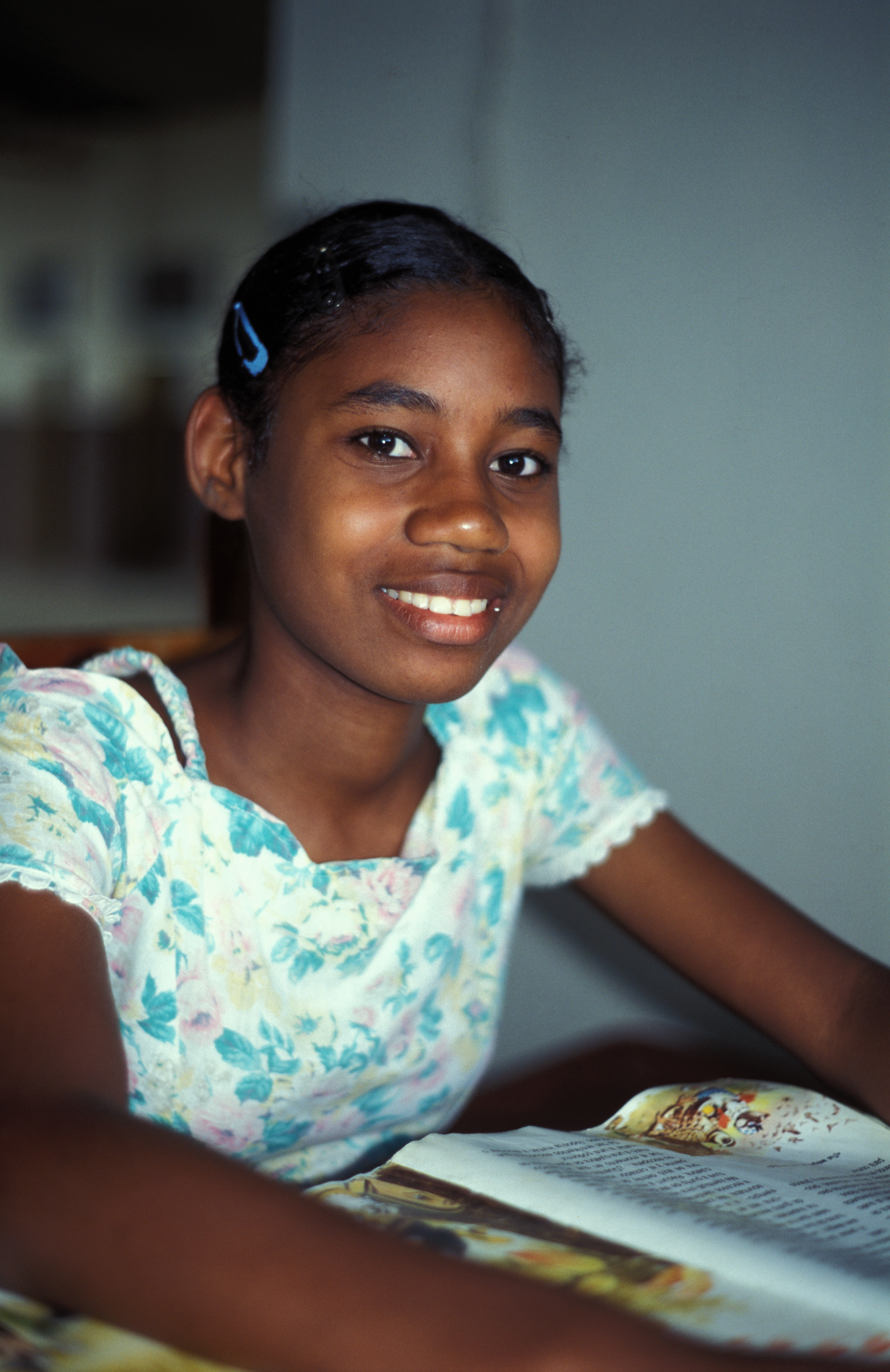 Girl in School in the Dominican Republic