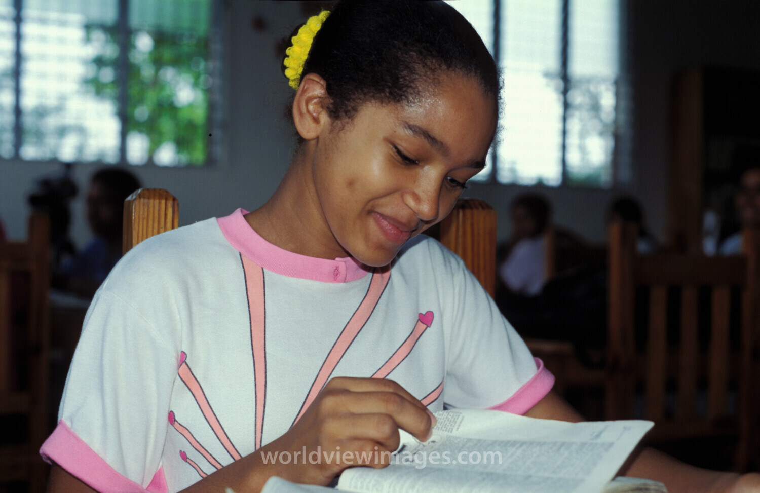 Girl in School in the Dominican Republic