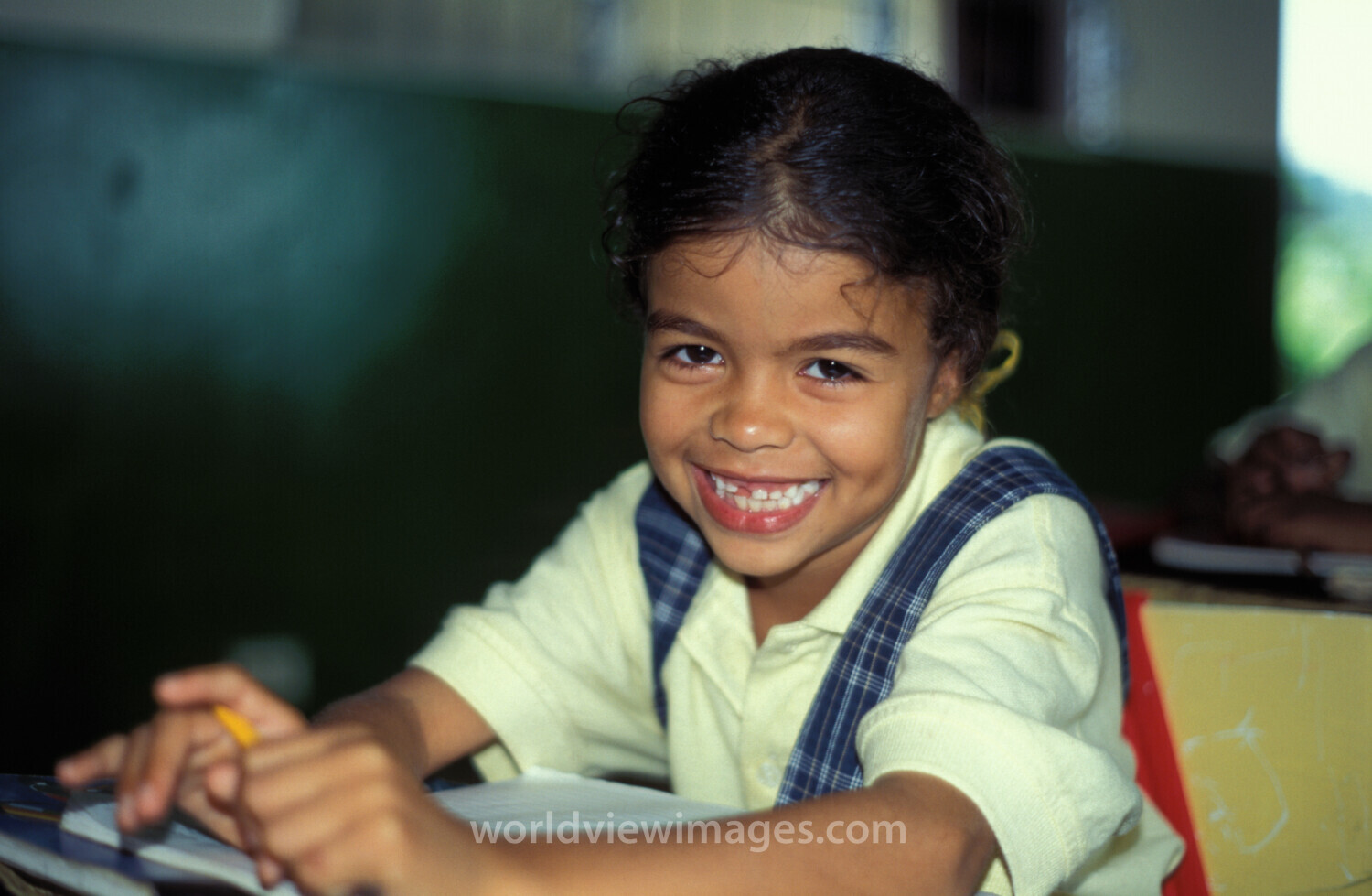 Girl in School in the Dominican Republic