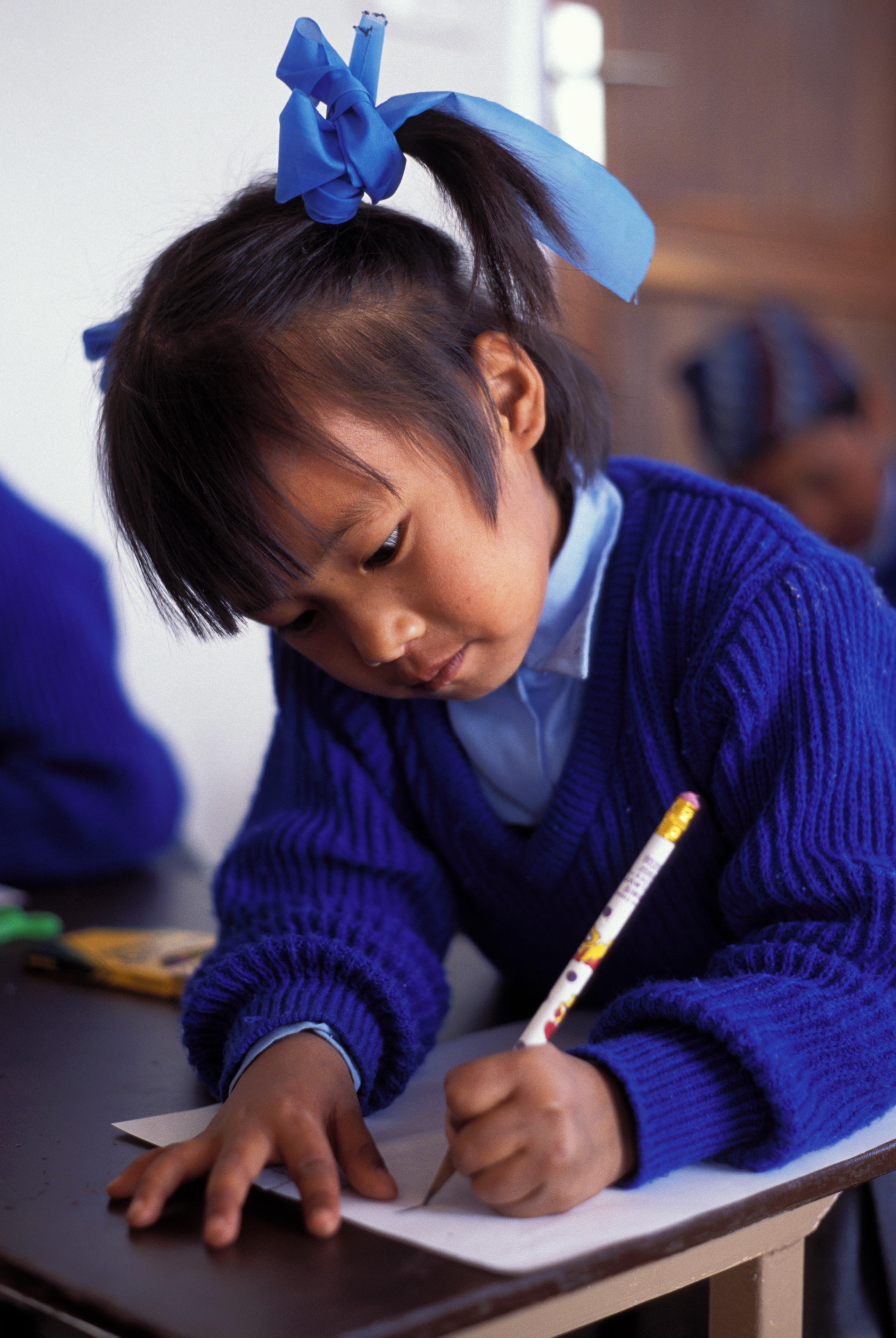 Girl in School in Nepal