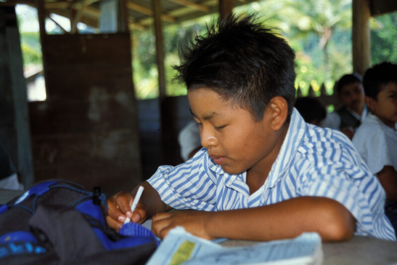 Student in School in Guyana — Amerindian students in their school in remote Guyana — Guyana, school, schools, education, children