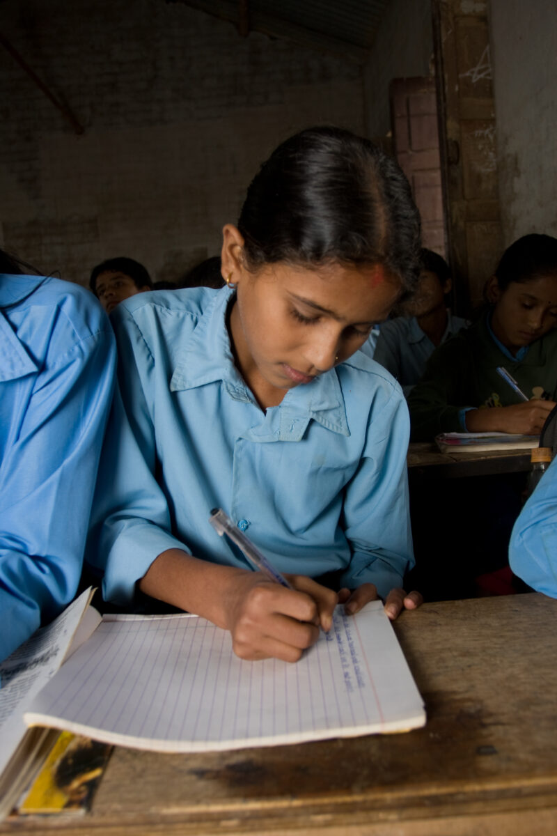Girl In School in Nepal — Children attend school in rural Nepal, thanks to a sponsorship program run by ADRA — Nepal, students, children, elementary, school