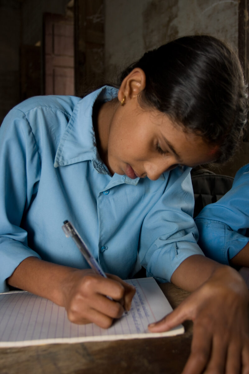 Girl In School in Nepal — Children attend school in rural Nepal, thanks to a sponsorship program run by ADRA — Nepal, students, children, elementary, school