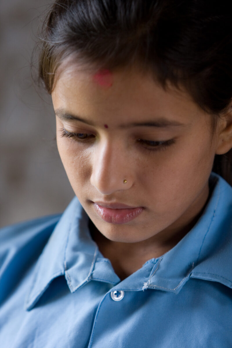 Girl In School in Nepal — Children attend school in rural Nepal, thanks to a sponsorship program run by ADRA — Nepal, students, children, elementary, school