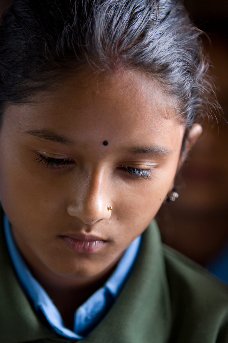 Girl In School in Nepal — Children attend school in rural Nepal, thanks to a sponsorship program run by ADRA — Nepal, students, children, elementary, school