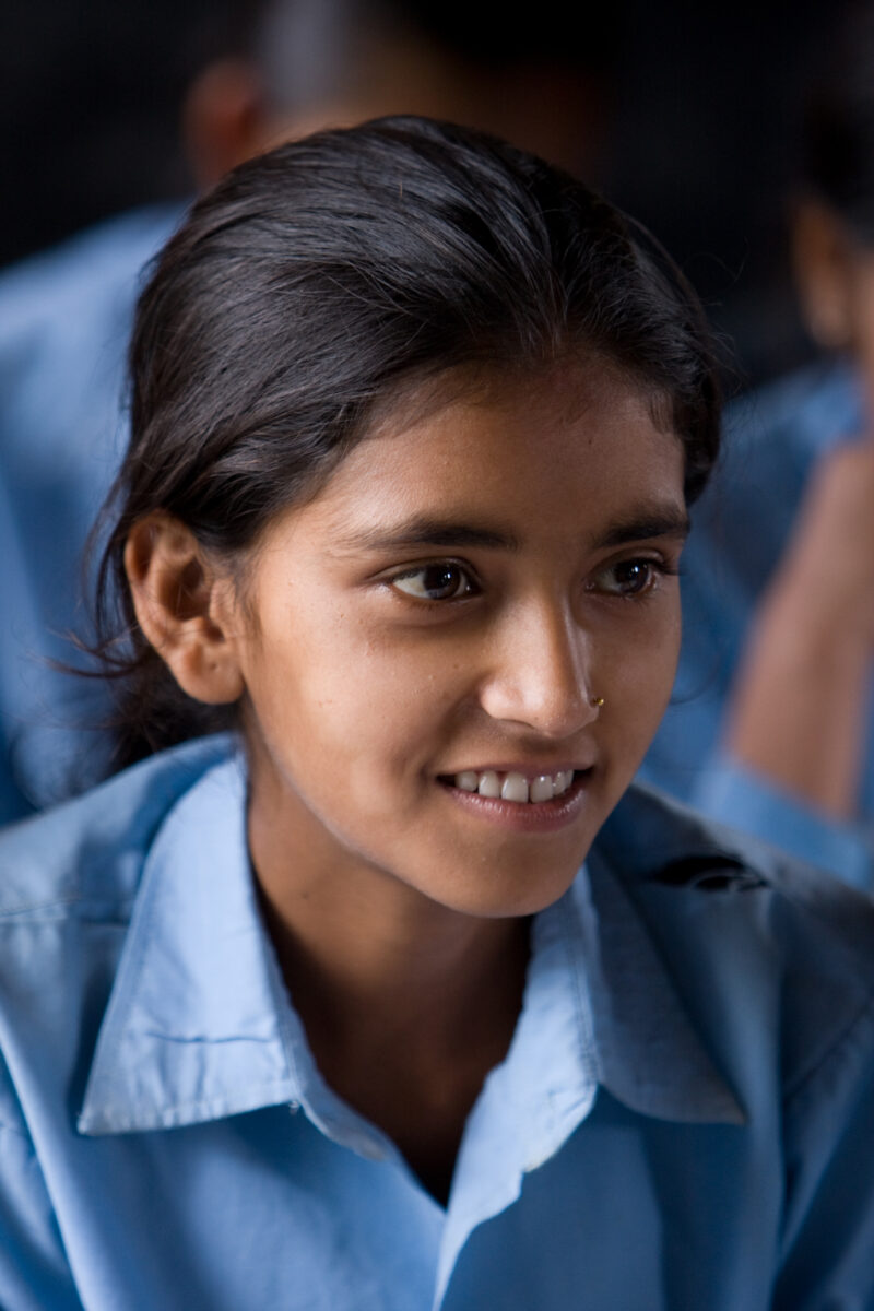 Girl In School in Nepal — Children attend school in rural Nepal, thanks to a sponsorship program run by ADRA — Nepal, students, children, elementary, school