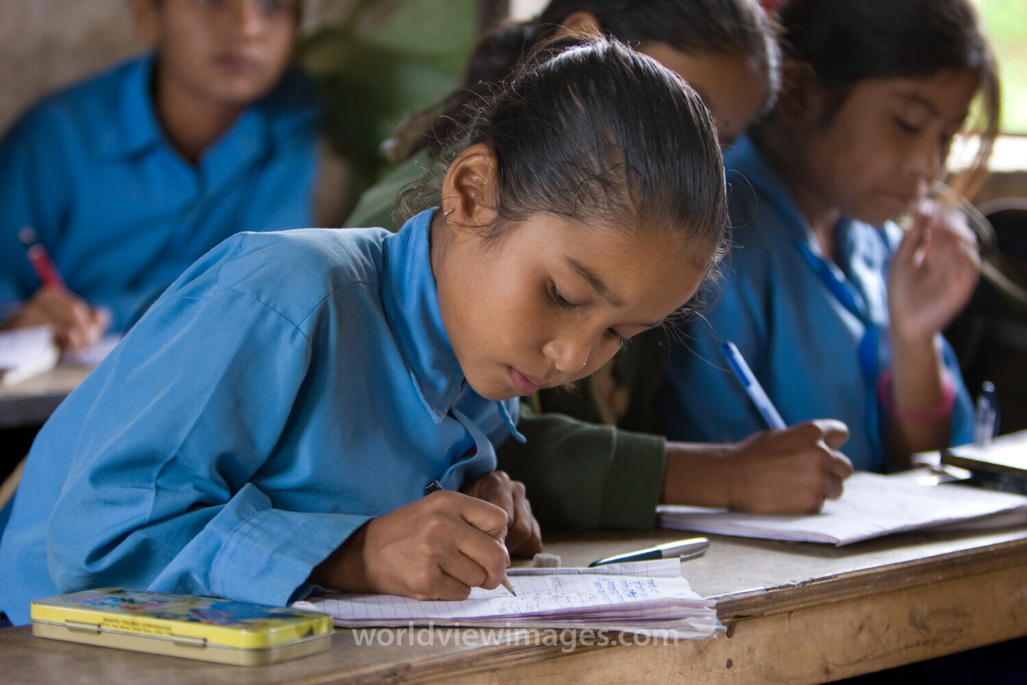 Girl in School in Nepal