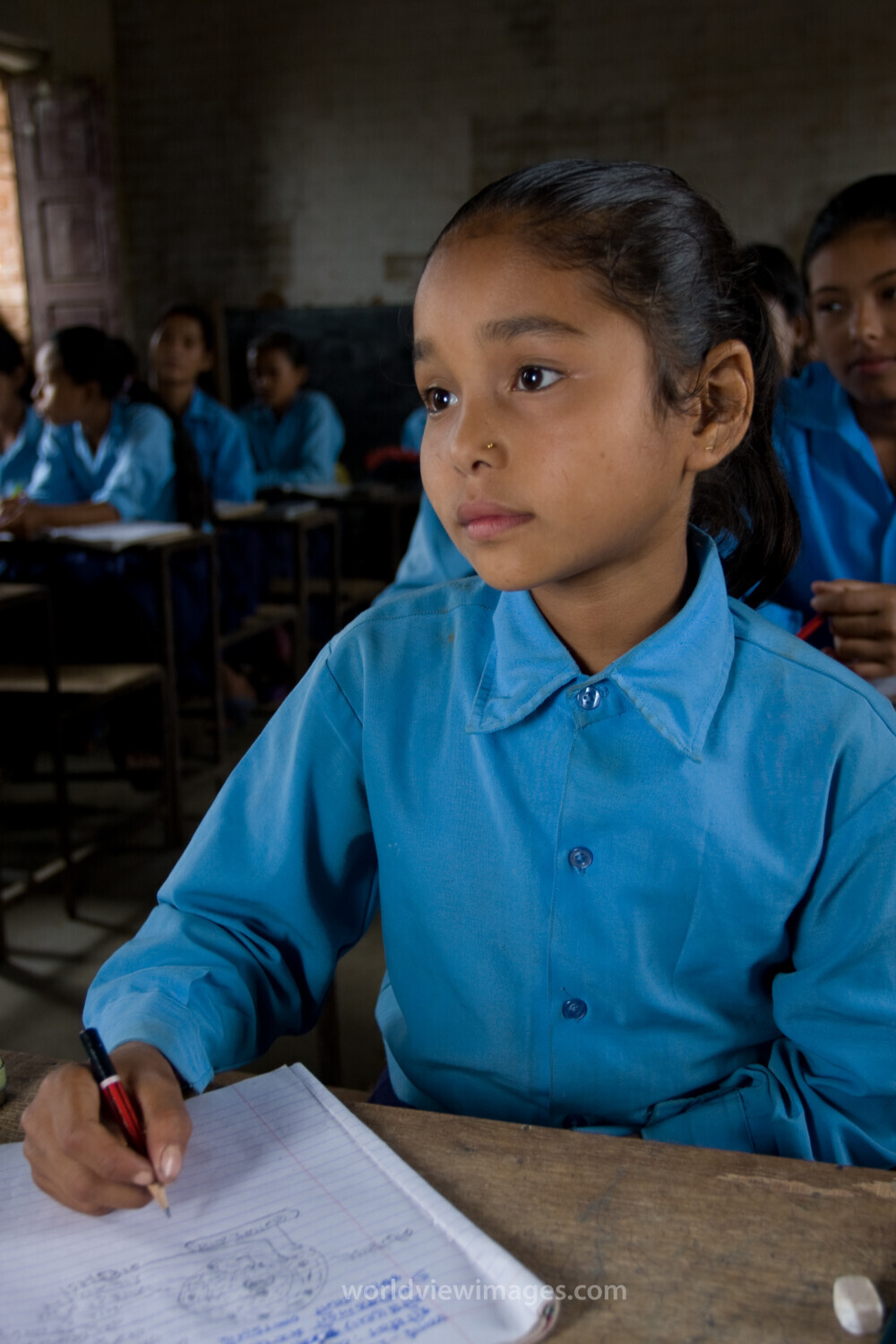 Girl in School in Nepal