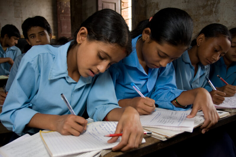 Classroom in Nepal — Children attend school in rural Nepal, thanks to a sponsorship program run by ADRA — Nepal, students, children, elementary, school
