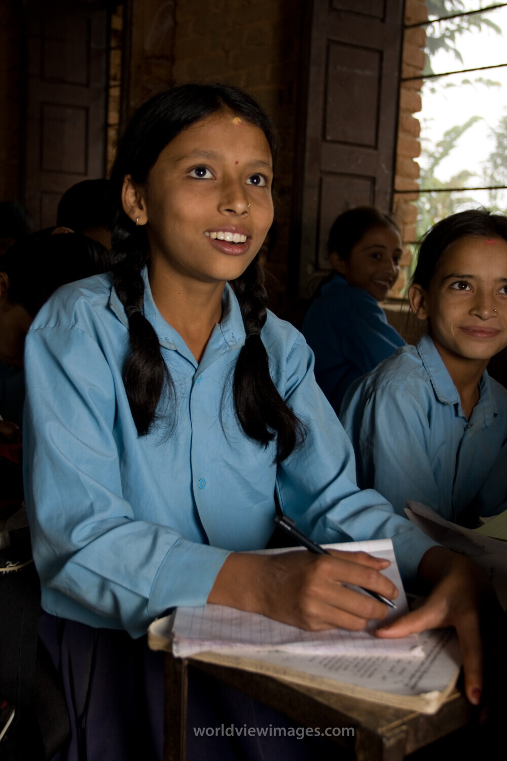 Girl in School in Nepal