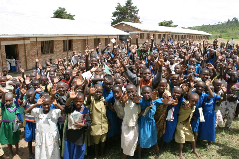 Students at School in Rwanda — Students of refugees, returning to Rwanda after the genocide, attend schools built in a development program sponsored by ADRA ...