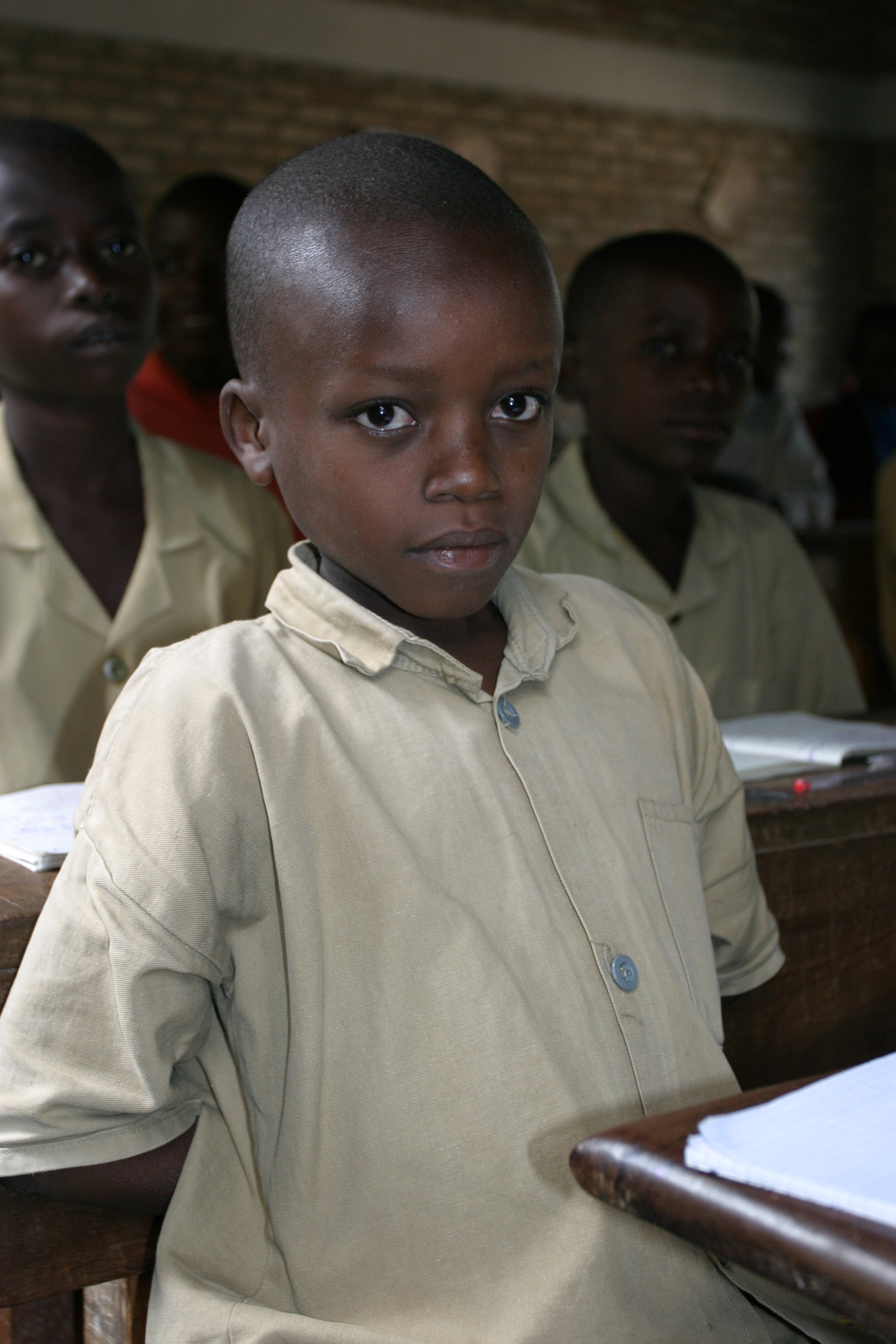 Boy in School in Rwanda